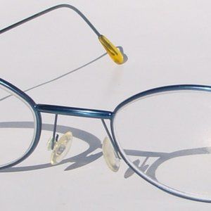 (NWT) Vintage 90's Mini Oval Metal Reading Glass +2.25 (M.Blue)